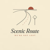 The Scenic Route Tee in Ivory, close-up detail