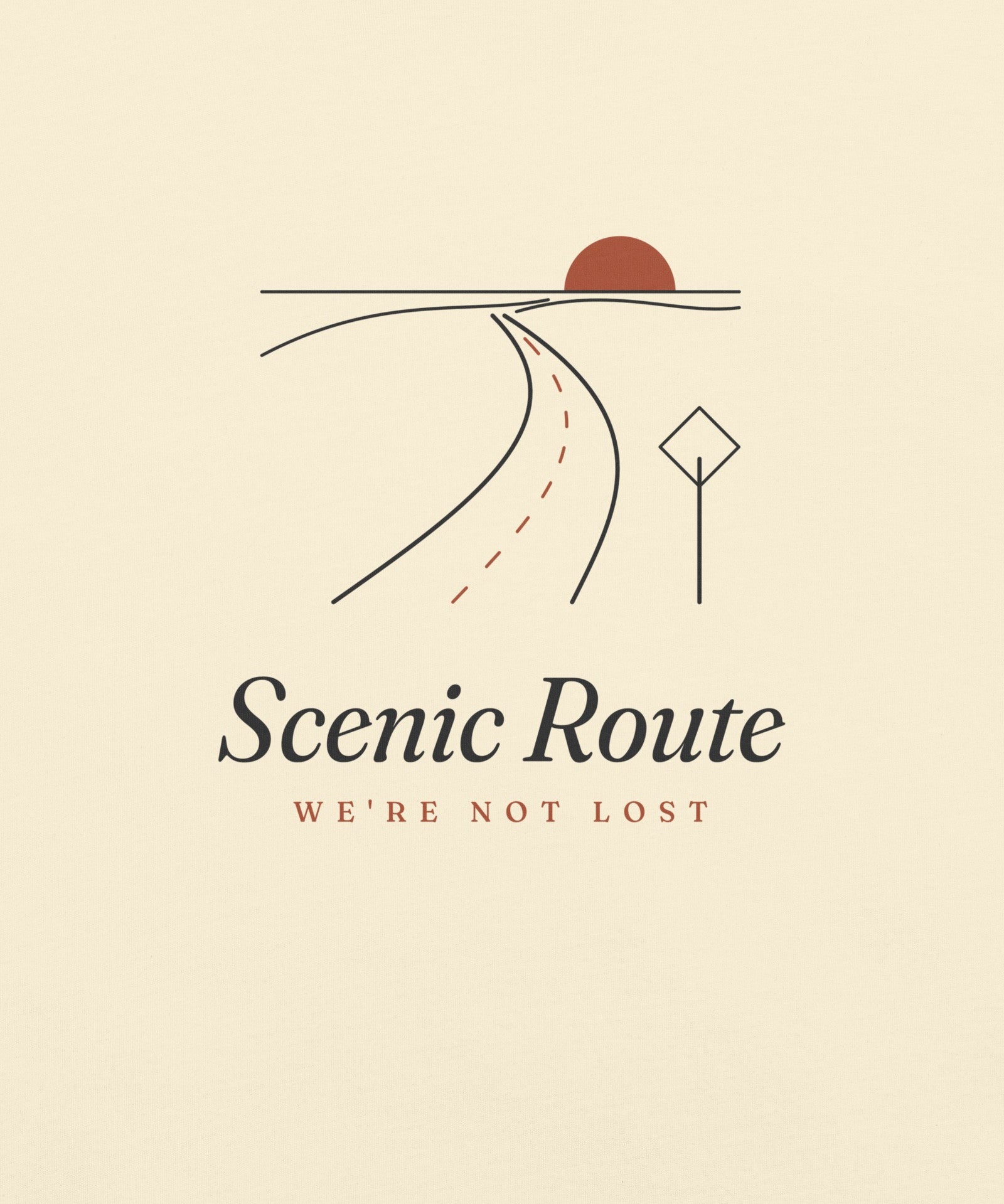 The Scenic Route Tee in Ivory, close-up detail