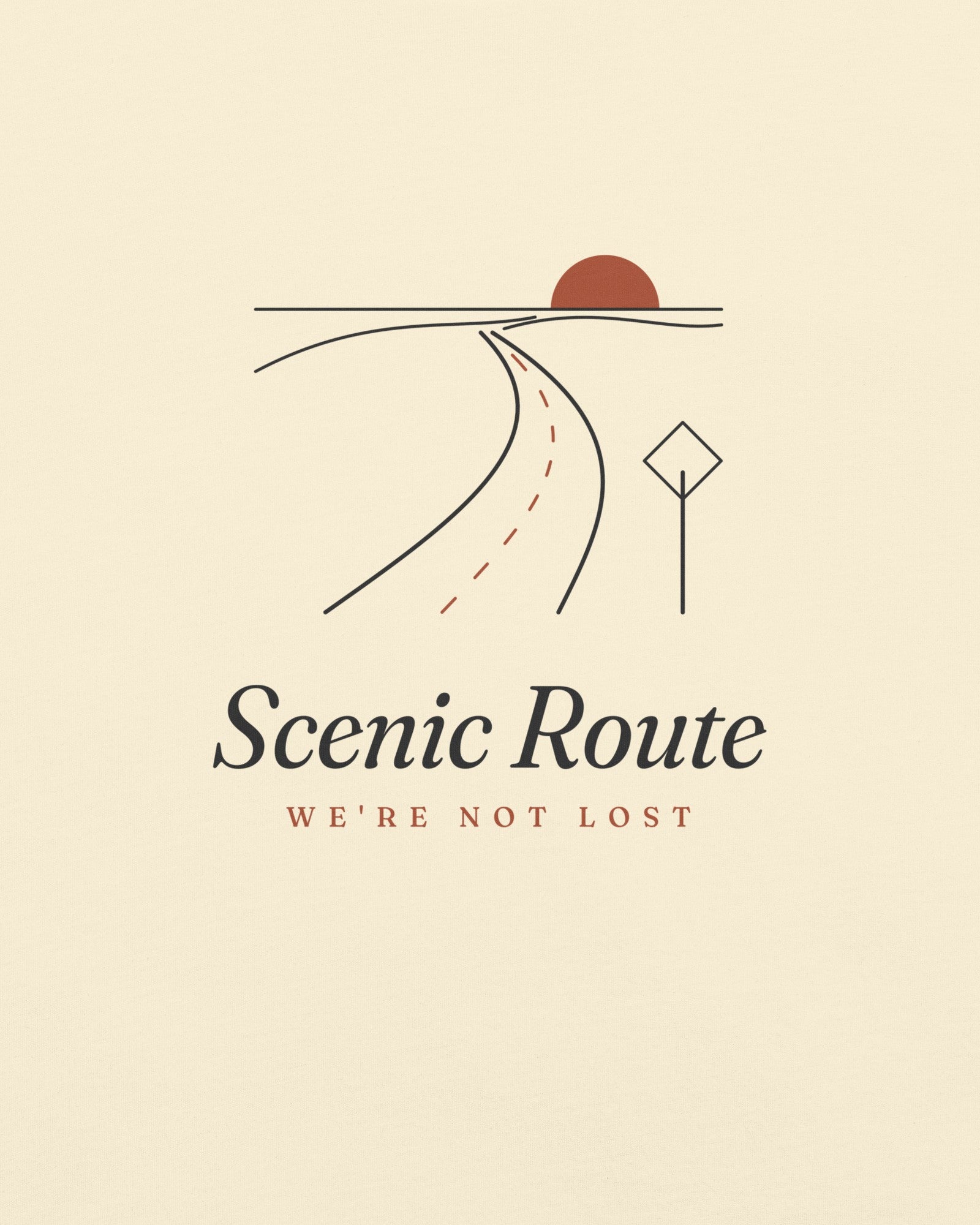 The Scenic Route Tee in Ivory, close-up detail
