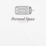 The Personal Space Tee in White, close-up detail