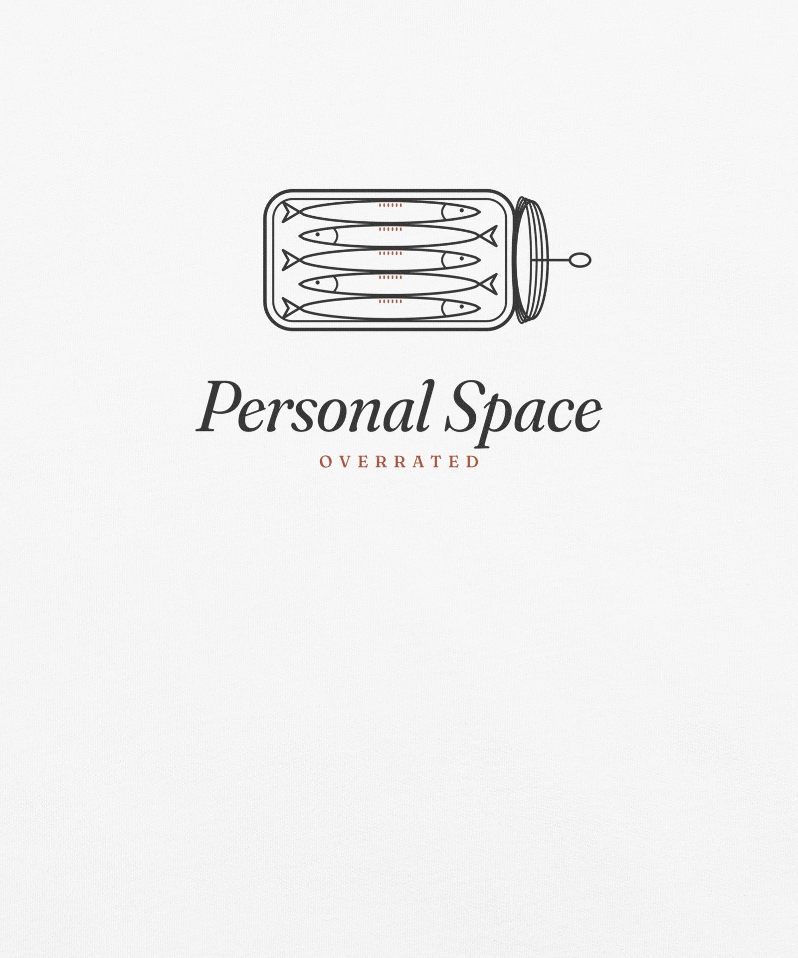 The Personal Space Tee in White, close-up detail