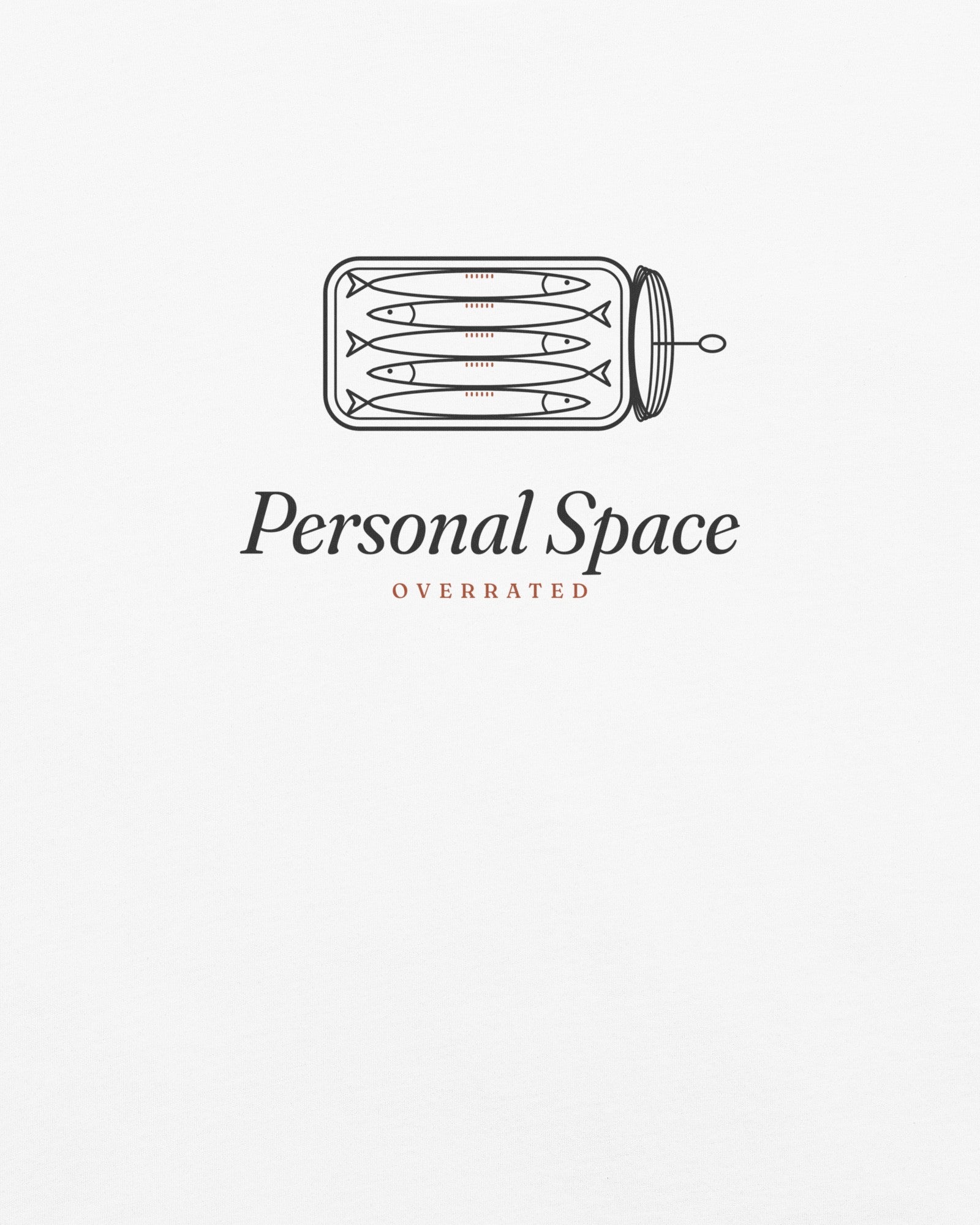 The Personal Space Tee in White, close-up detail