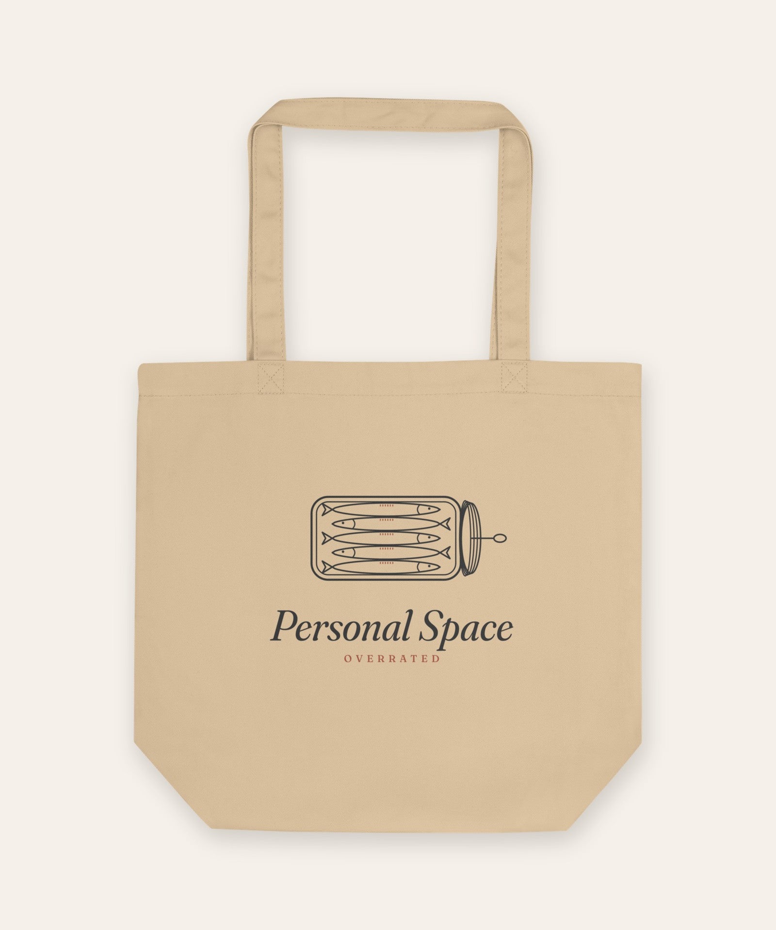 The Personal Space Tote in Oyster, flat lay front, product shot on cream