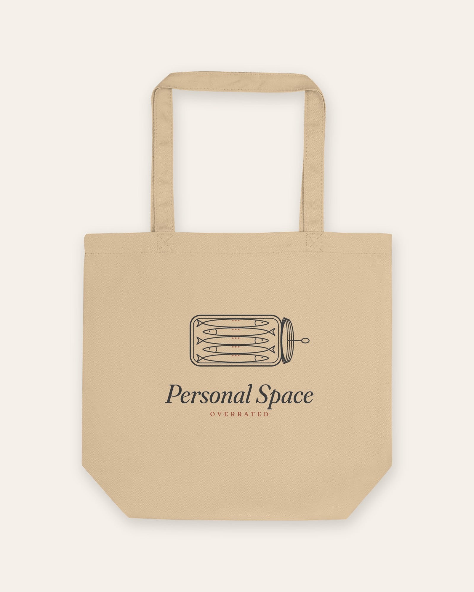 The Personal Space Tote in Oyster, flat lay front, product shot on cream