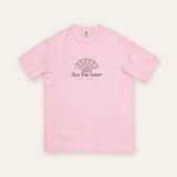 The Sea You Later Tee in Blossom, flat lay front, product shot on cream