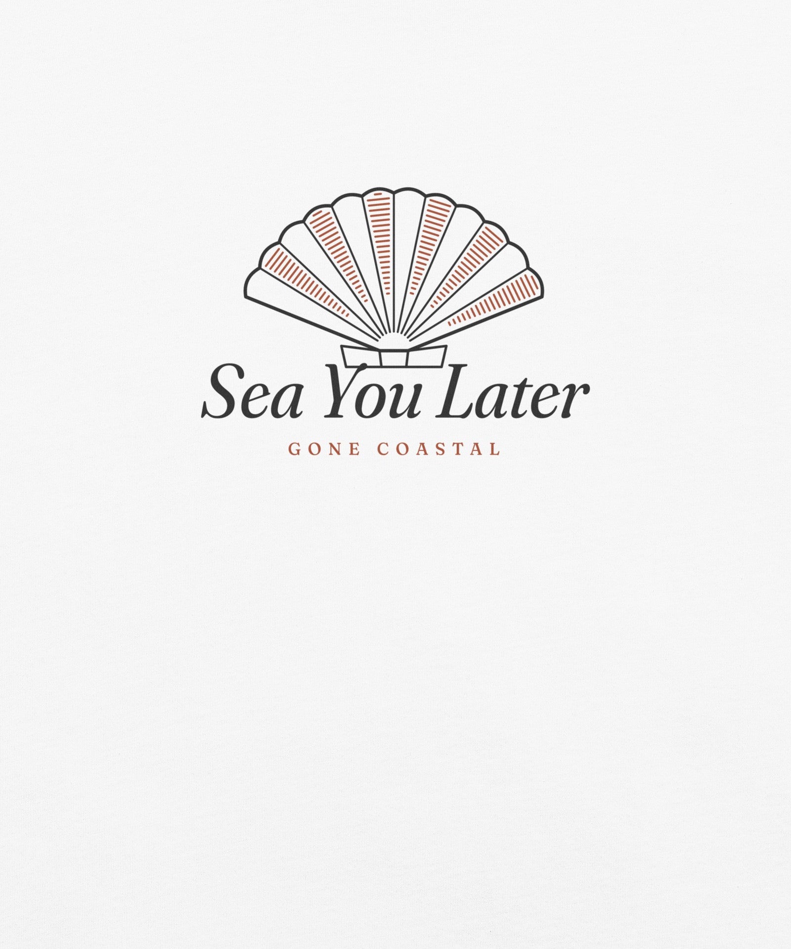 The Sea You Later Tee in White, close-up detail