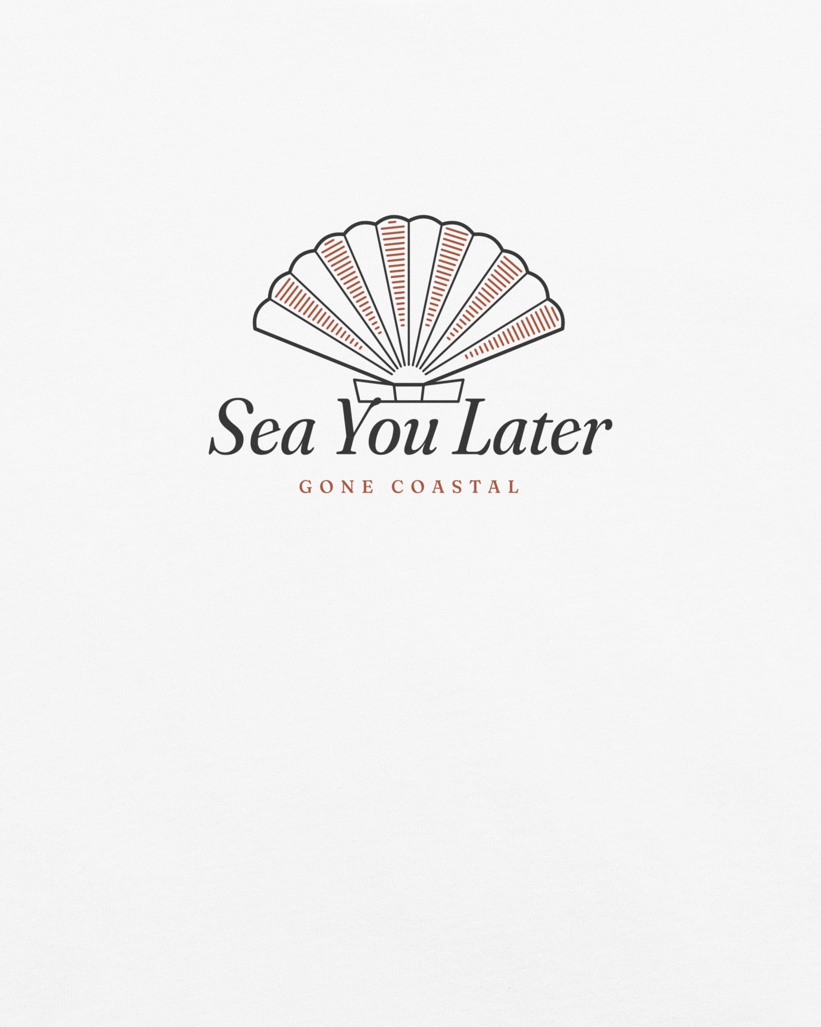 The Sea You Later Tee in White, close-up detail