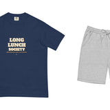 The Long Lunch Society Fleece Shorts, styled as a set with the Long Lunch Society Tee