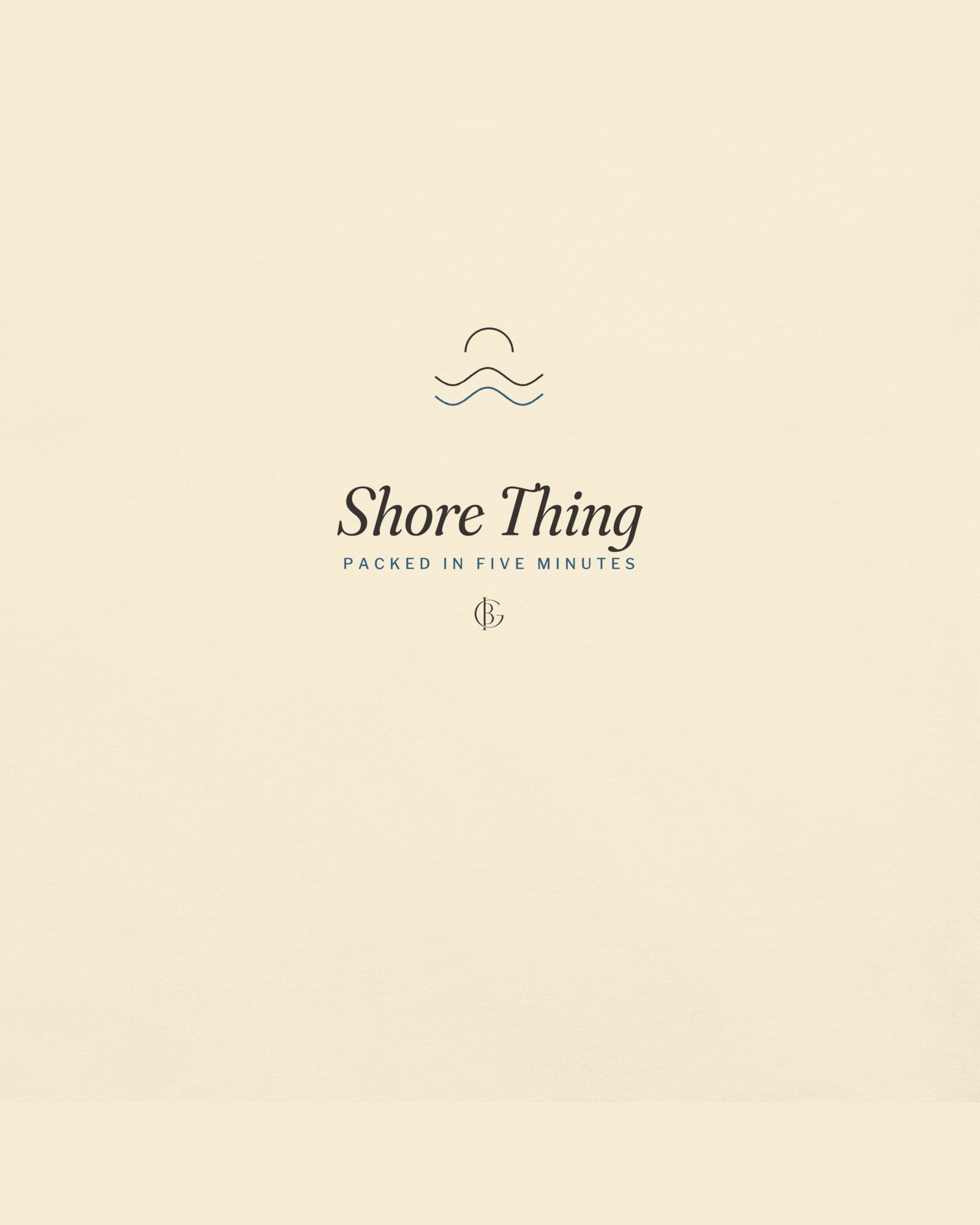 The Shore Thing Tee in Ivory, close-up of the design
