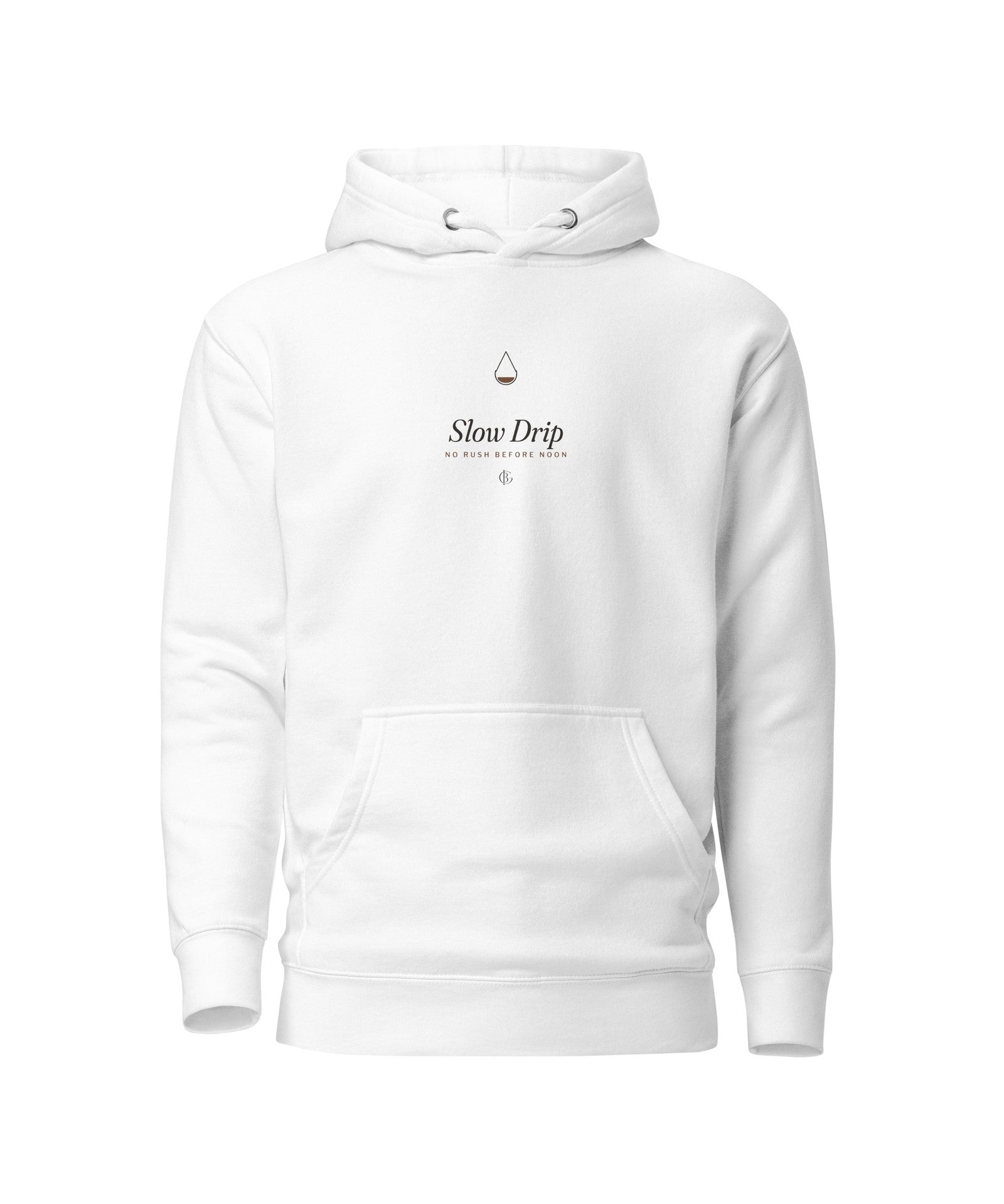 The Slow Drip Hoodie in White, product shot