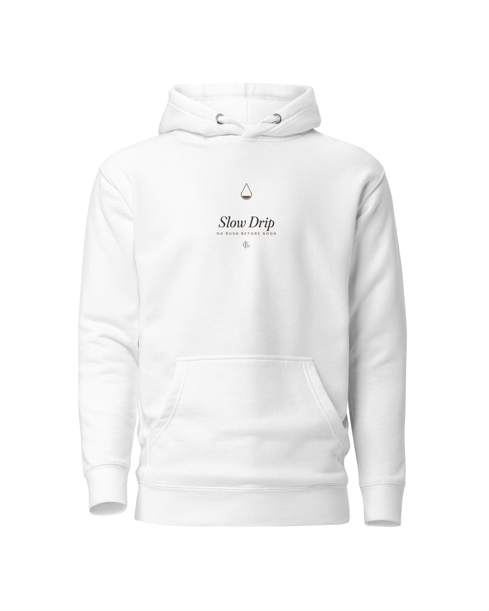 The Slow Drip Hoodie in White, product shot