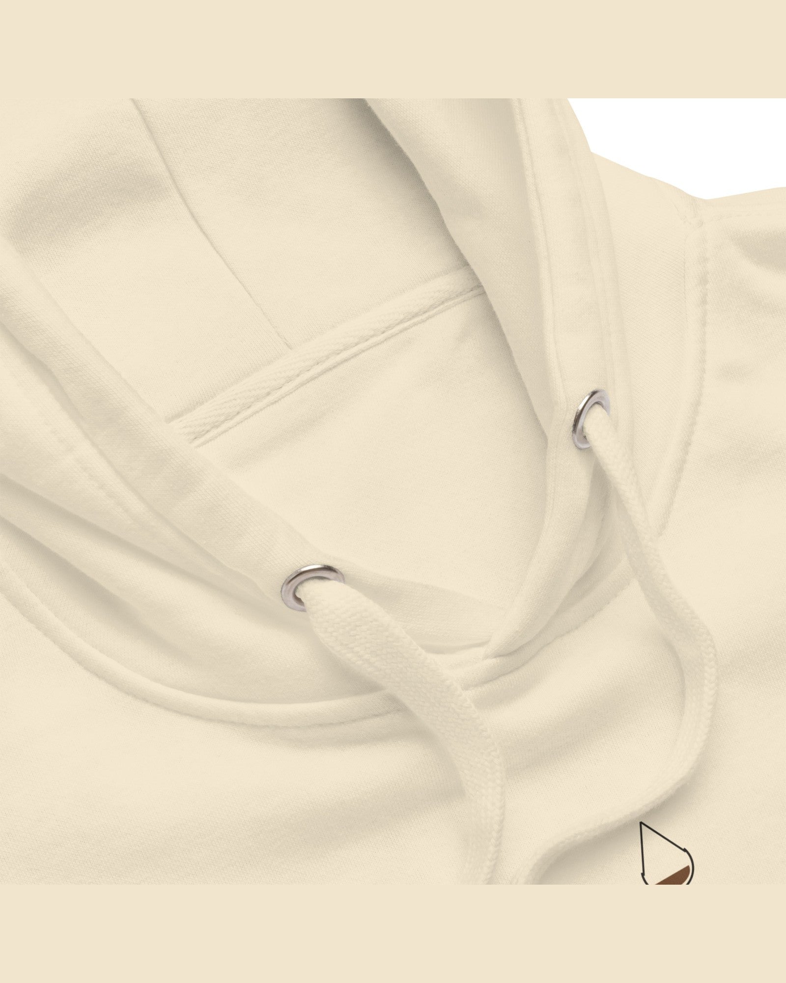 The Slow Drip Hoodie in Bone, detail shot