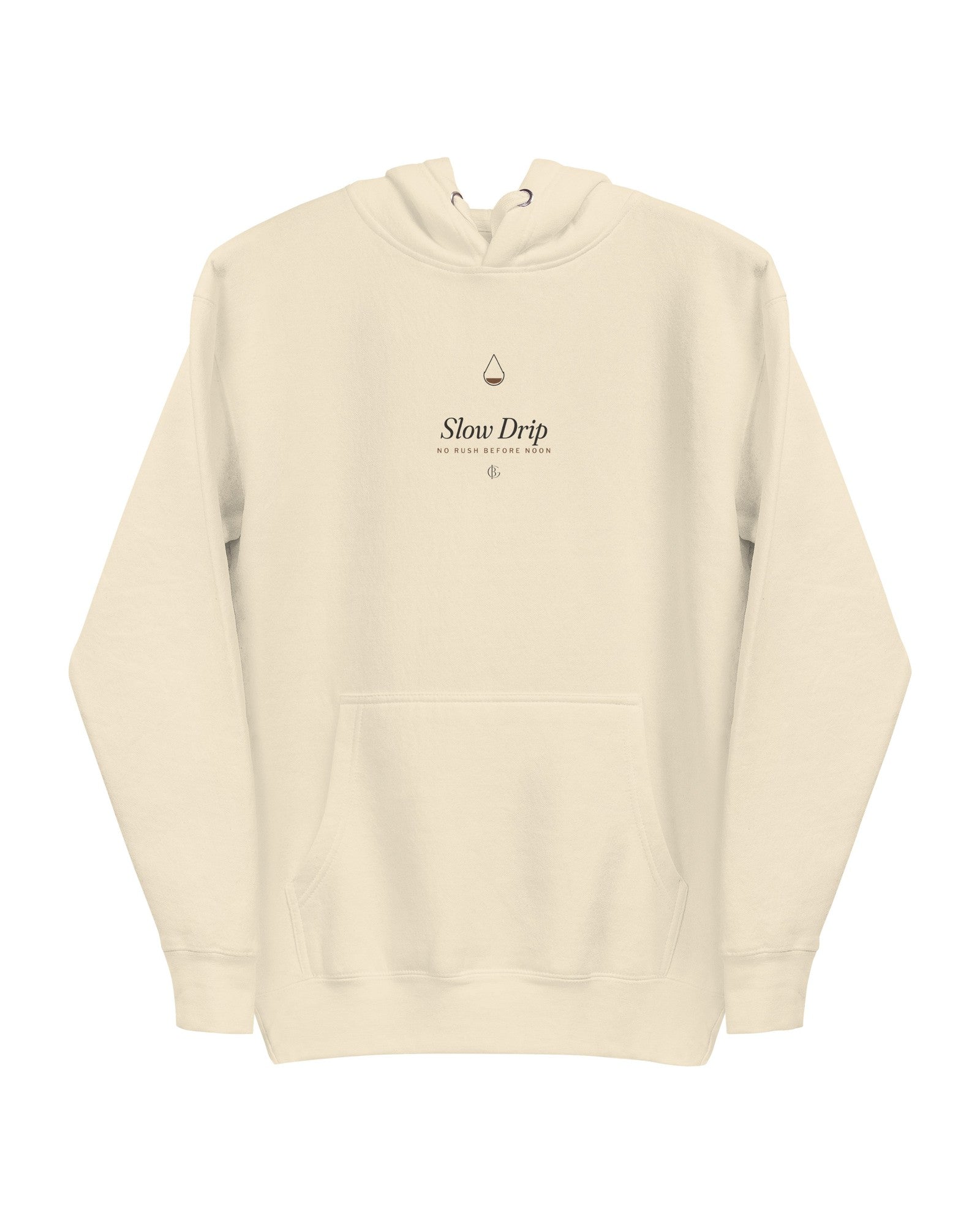 The Slow Drip Hoodie in Bone, product shot from another angle