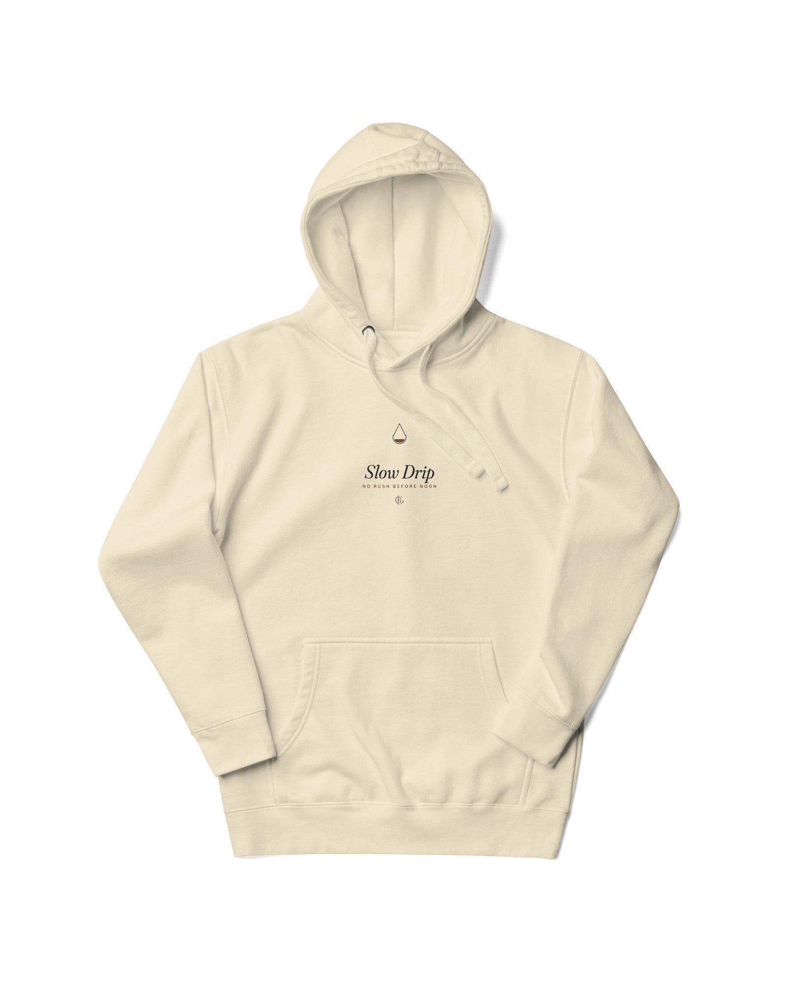 The Slow Drip Hoodie in Bone, product shot from another angle