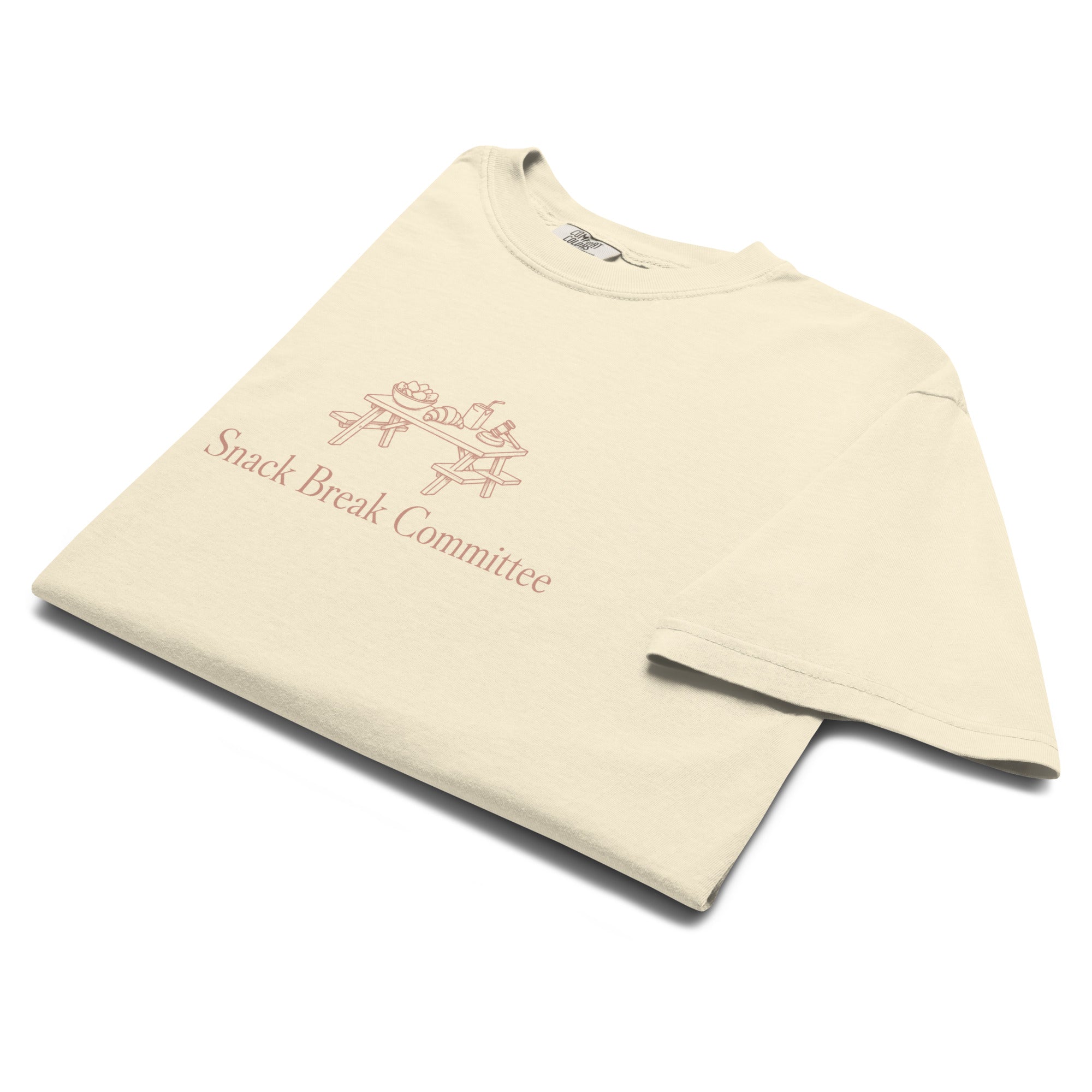 The Snack Break Committee Tee in Ivory, folded