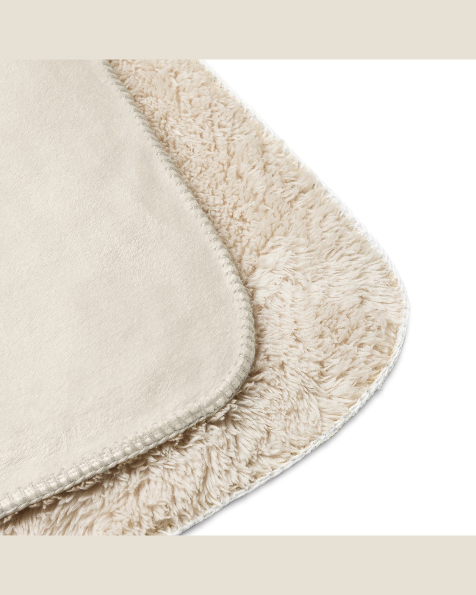 The Snowed In Sherpa Blanket in Tan, detail shot