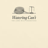The Watering Can't Tee in Ivory, close-up detail