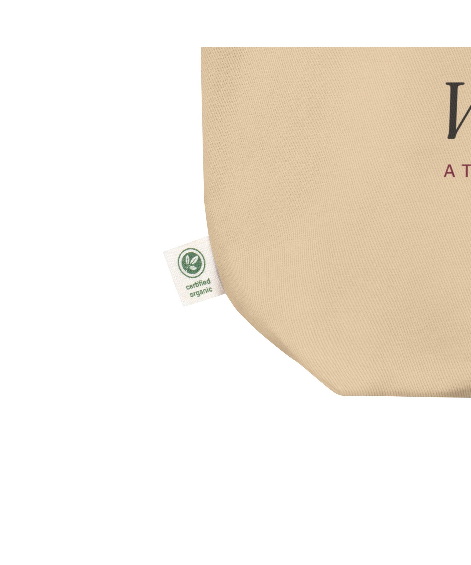 The Wine Run Tote, close-up of the organic cotton twill
