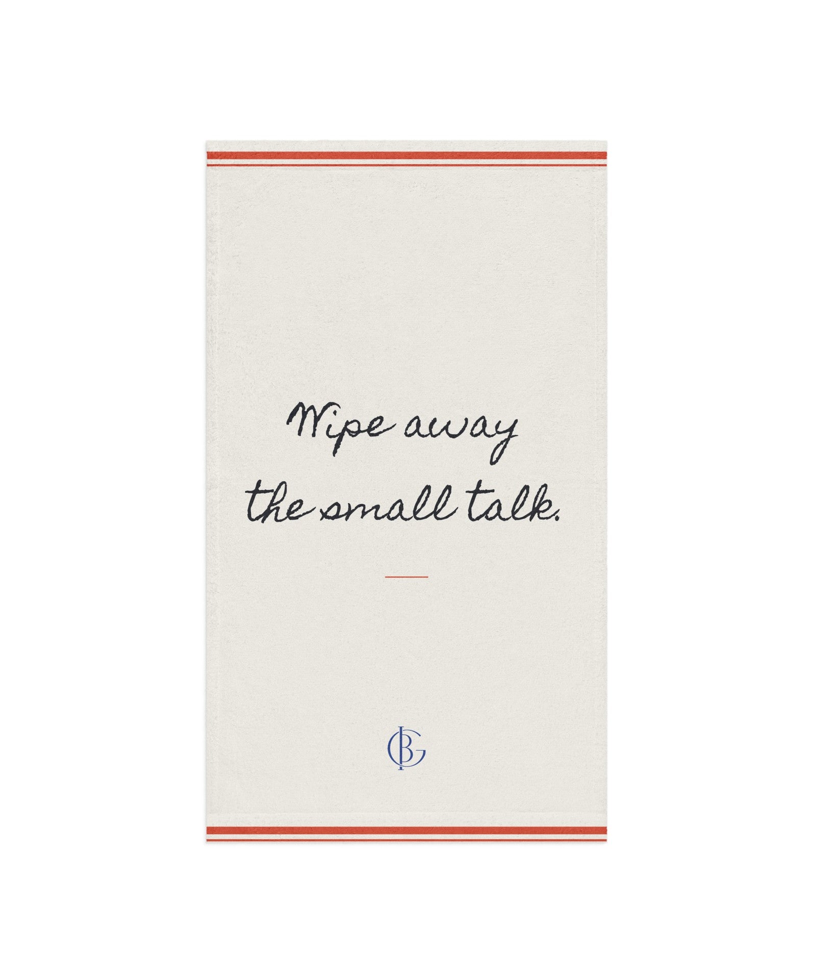 The Small Talk Kitchen Towel, flat front, product shot