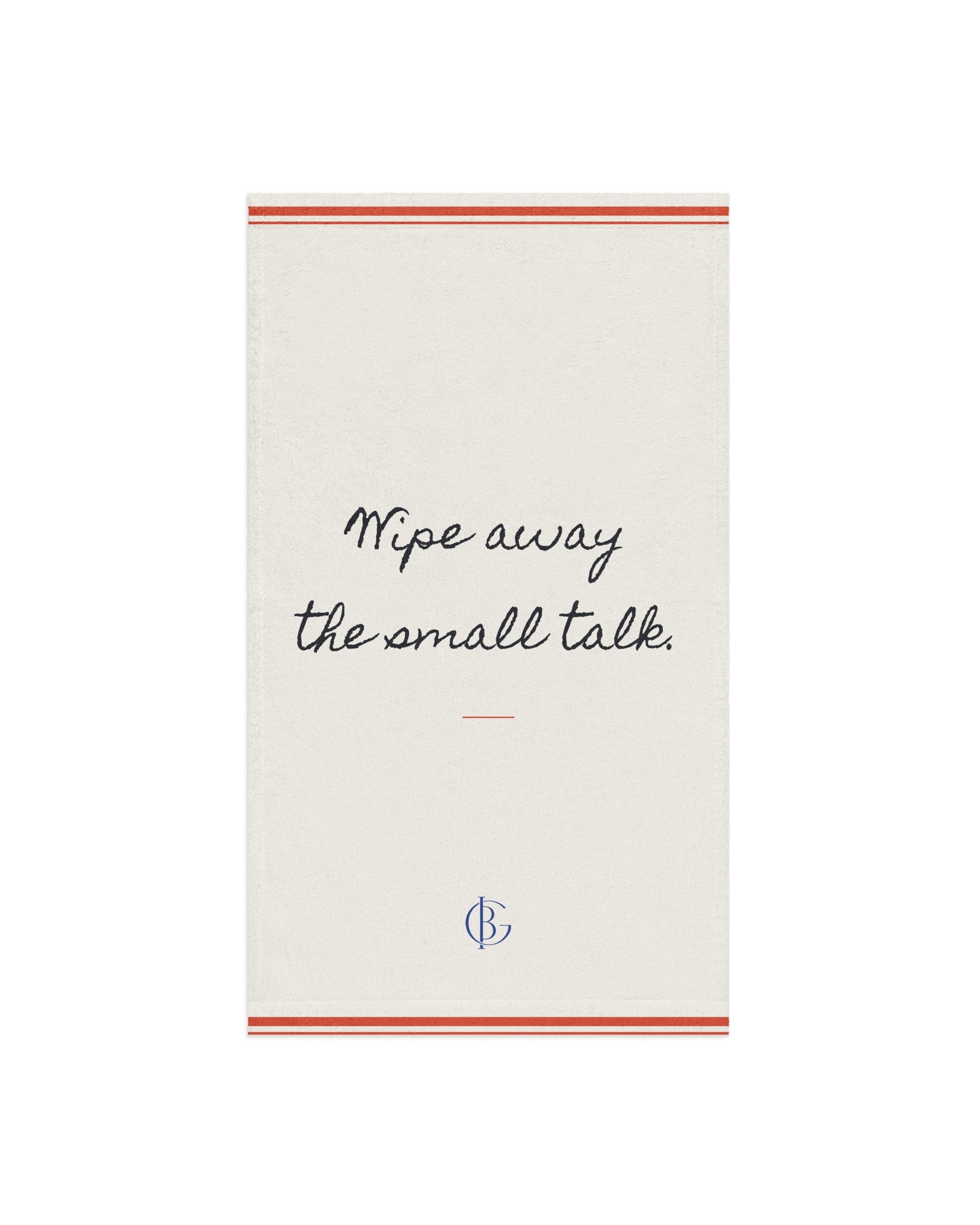 The Small Talk Kitchen Towel, flat front, product shot