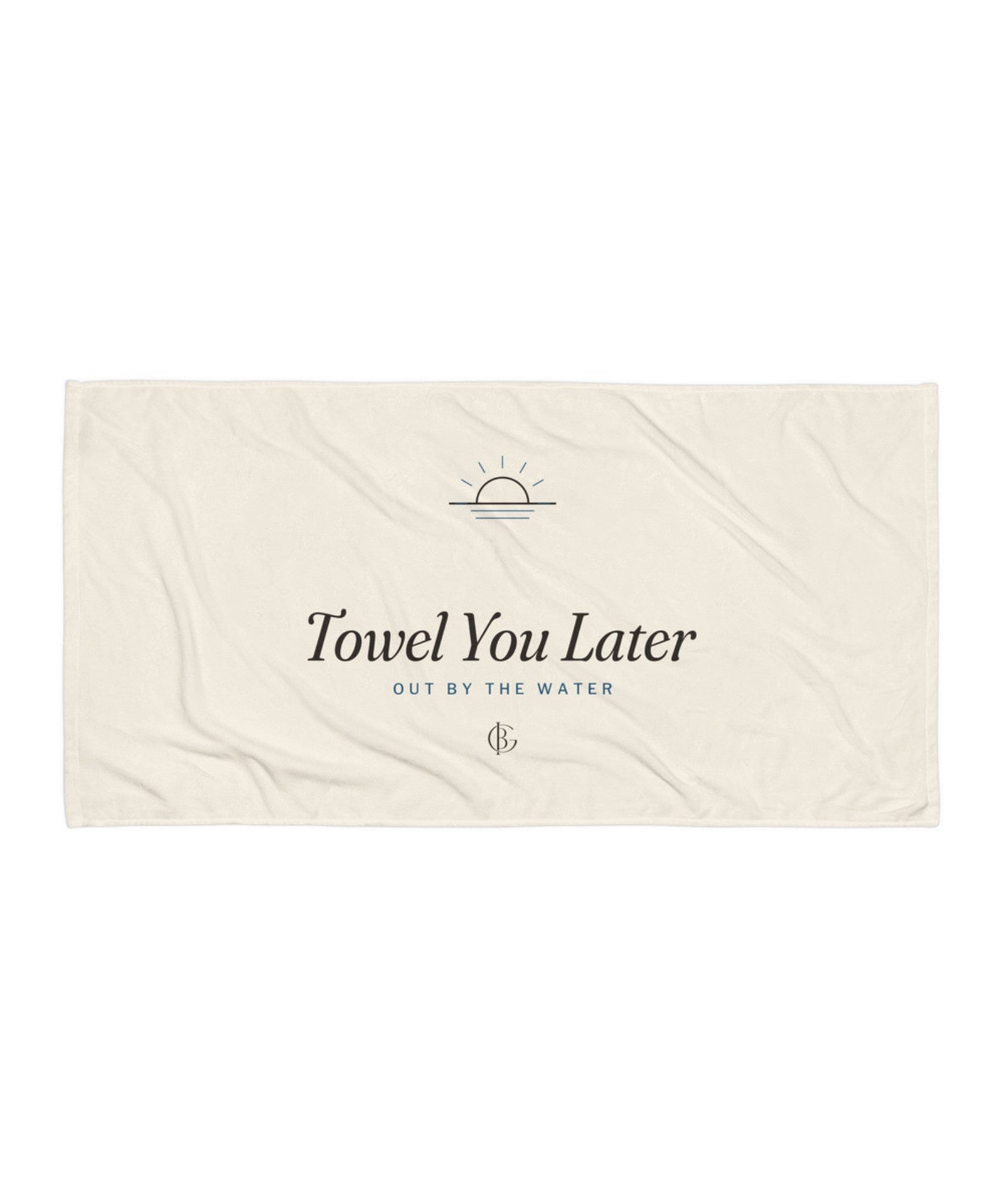 The Towel You Later Beach Towel in White, product shot