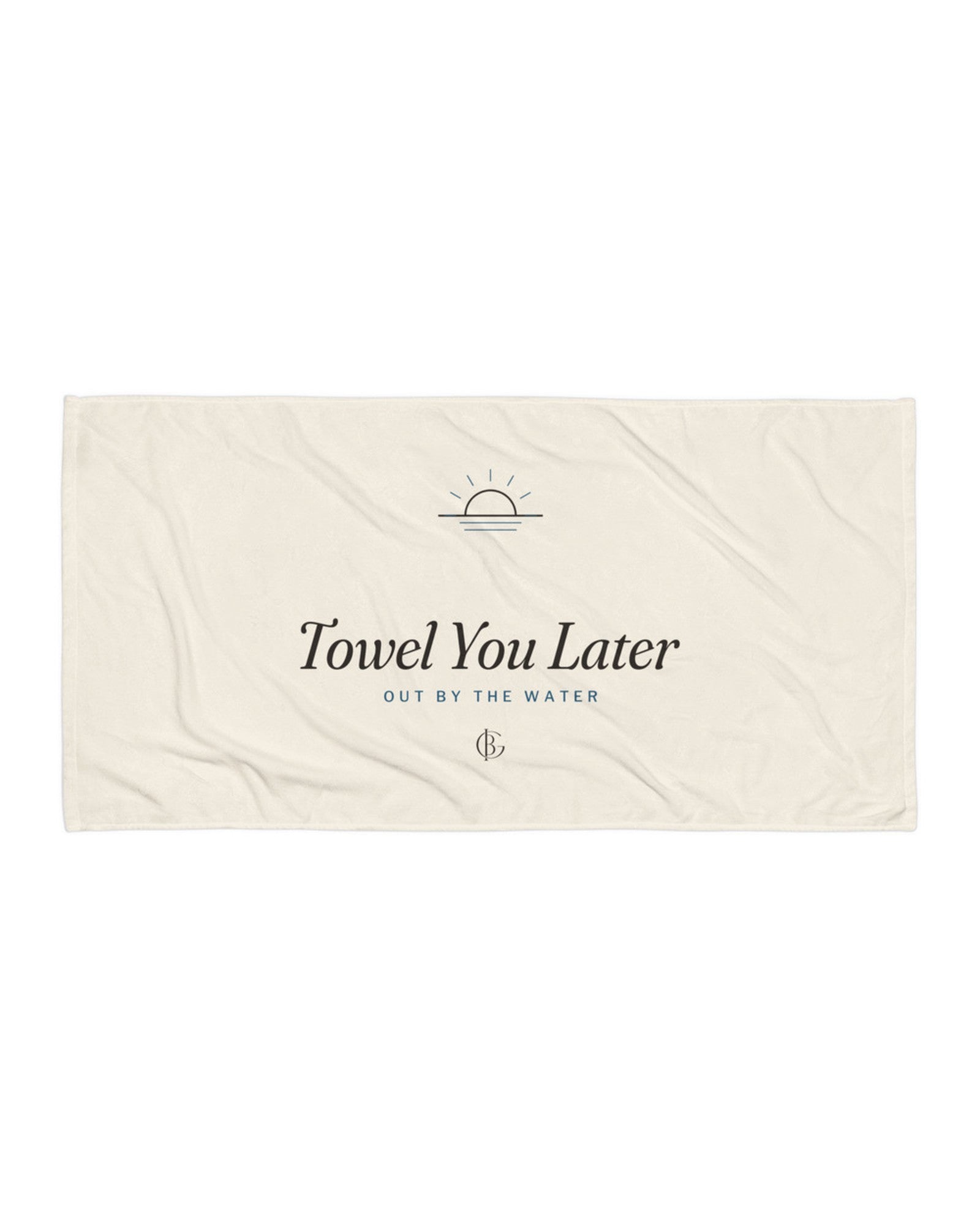 The Towel You Later Beach Towel in White, product shot