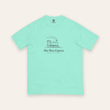 The Hot Mess Express Tee in Chalky Mint, flat lay front, product shot on cream