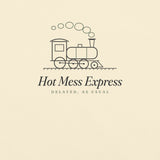 The Hot Mess Express Tee in Ivory, close-up detail