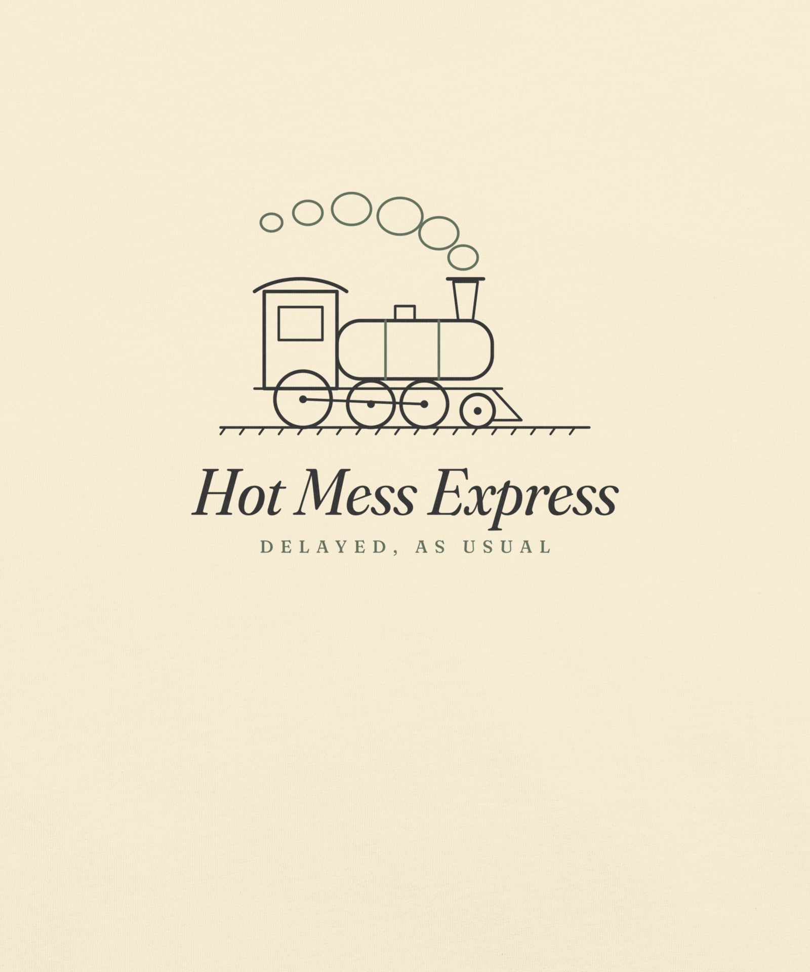 The Hot Mess Express Tee in Ivory, close-up detail