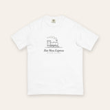 The Hot Mess Express Tee in White, flat lay front, product shot on cream