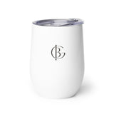 The Bottle Service Wine Tumbler, back with the GVBI monogram