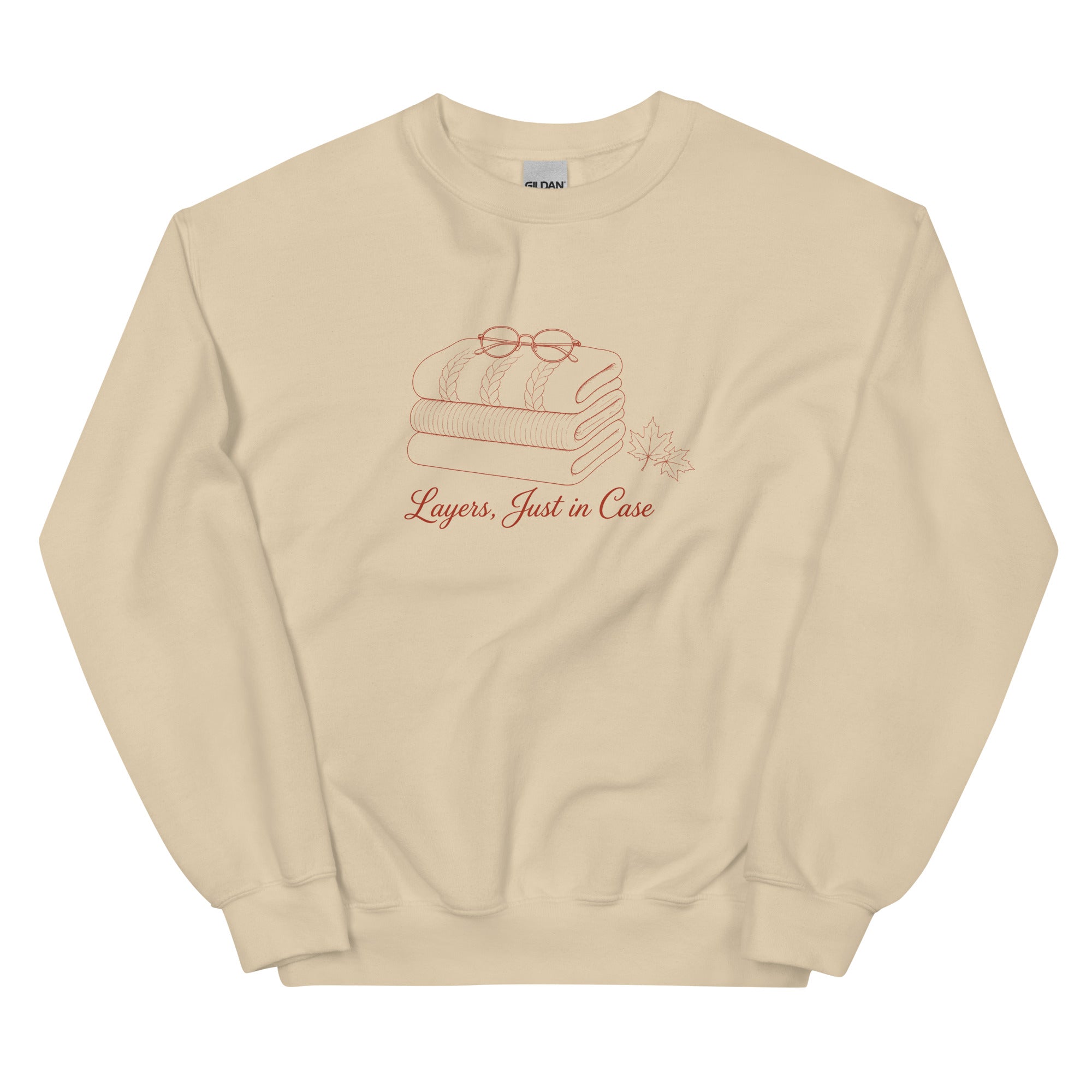 The Layers, Just in Case Crewneck in Sand, product shot