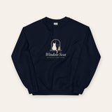 The Window Seat Crewneck in Navy, flat lay front, product shot on cream