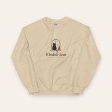 The Window Seat Crewneck in Sand, flat lay front, product shot on cream