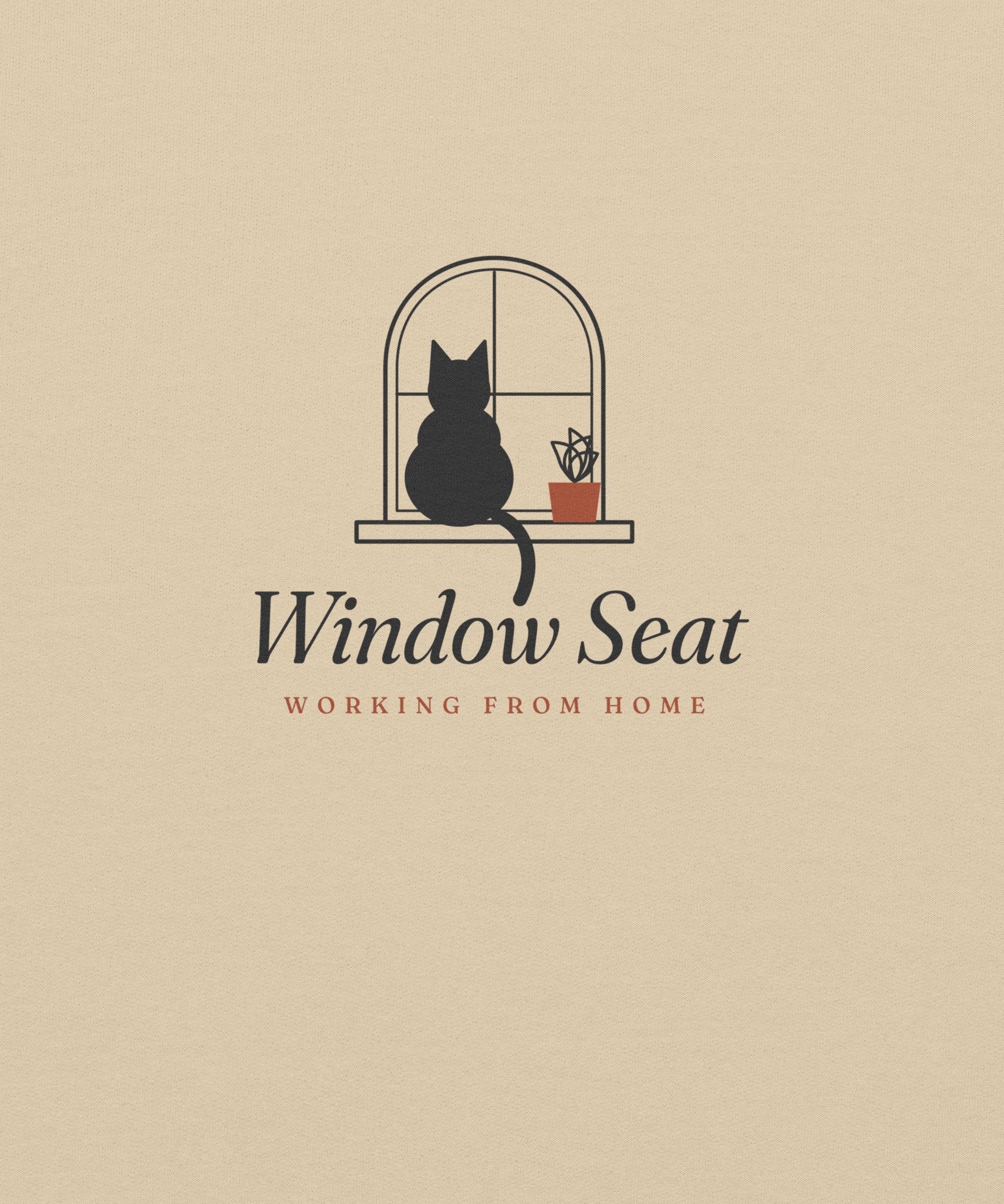 The Window Seat Crewneck in Sand, close-up detail