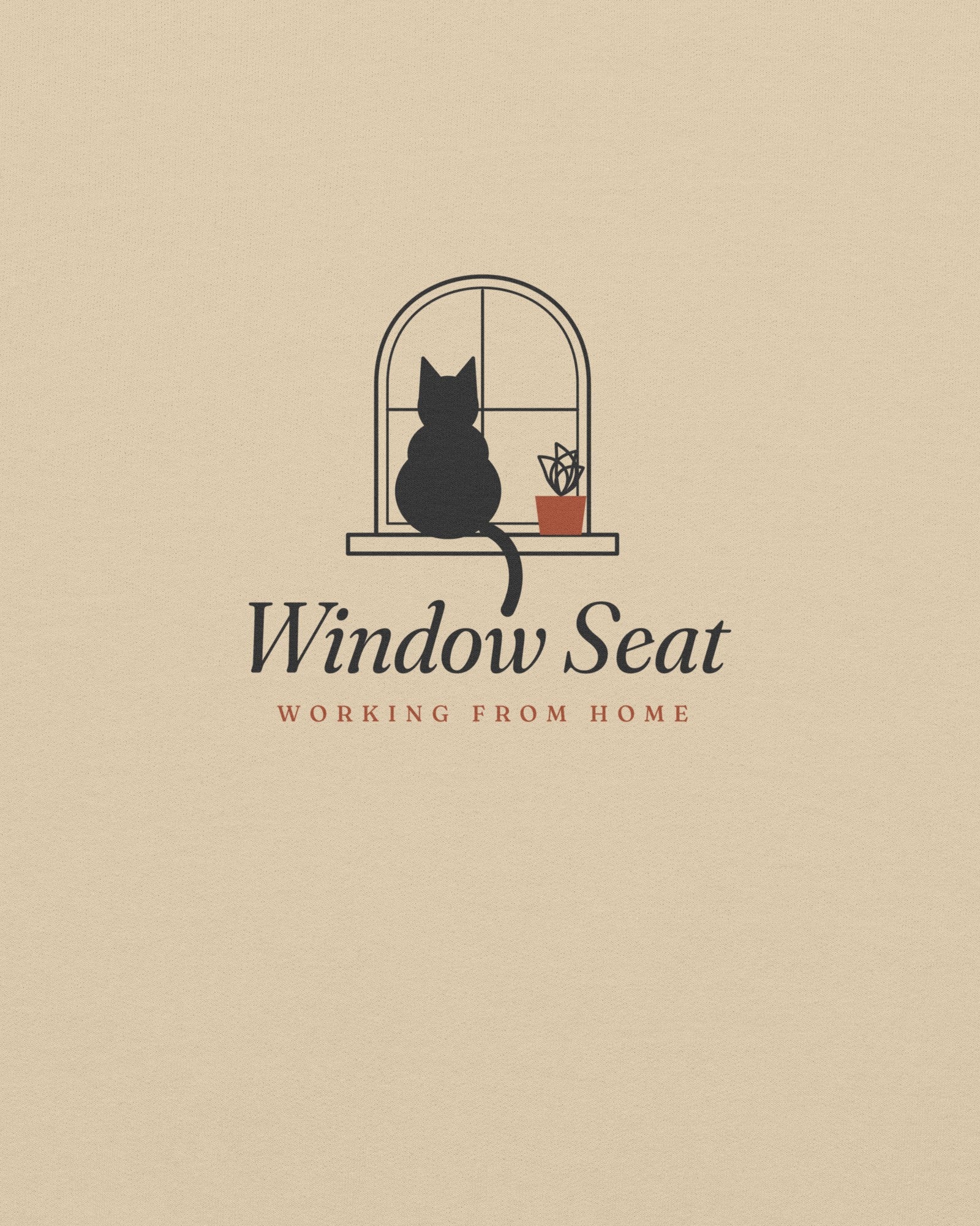 The Window Seat Crewneck in Sand, close-up detail