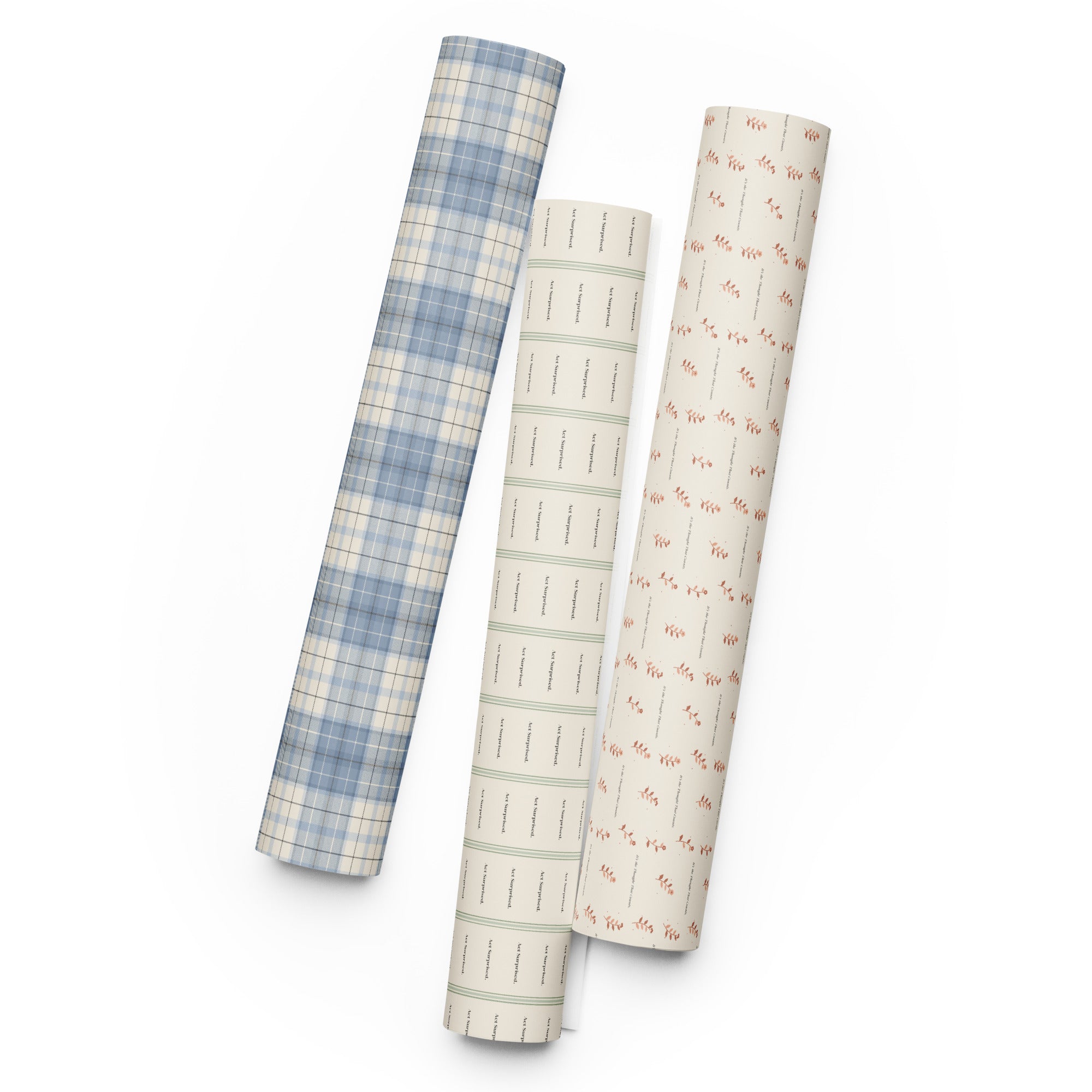 The Act Surprised Wrapping Paper, three sheets rolled