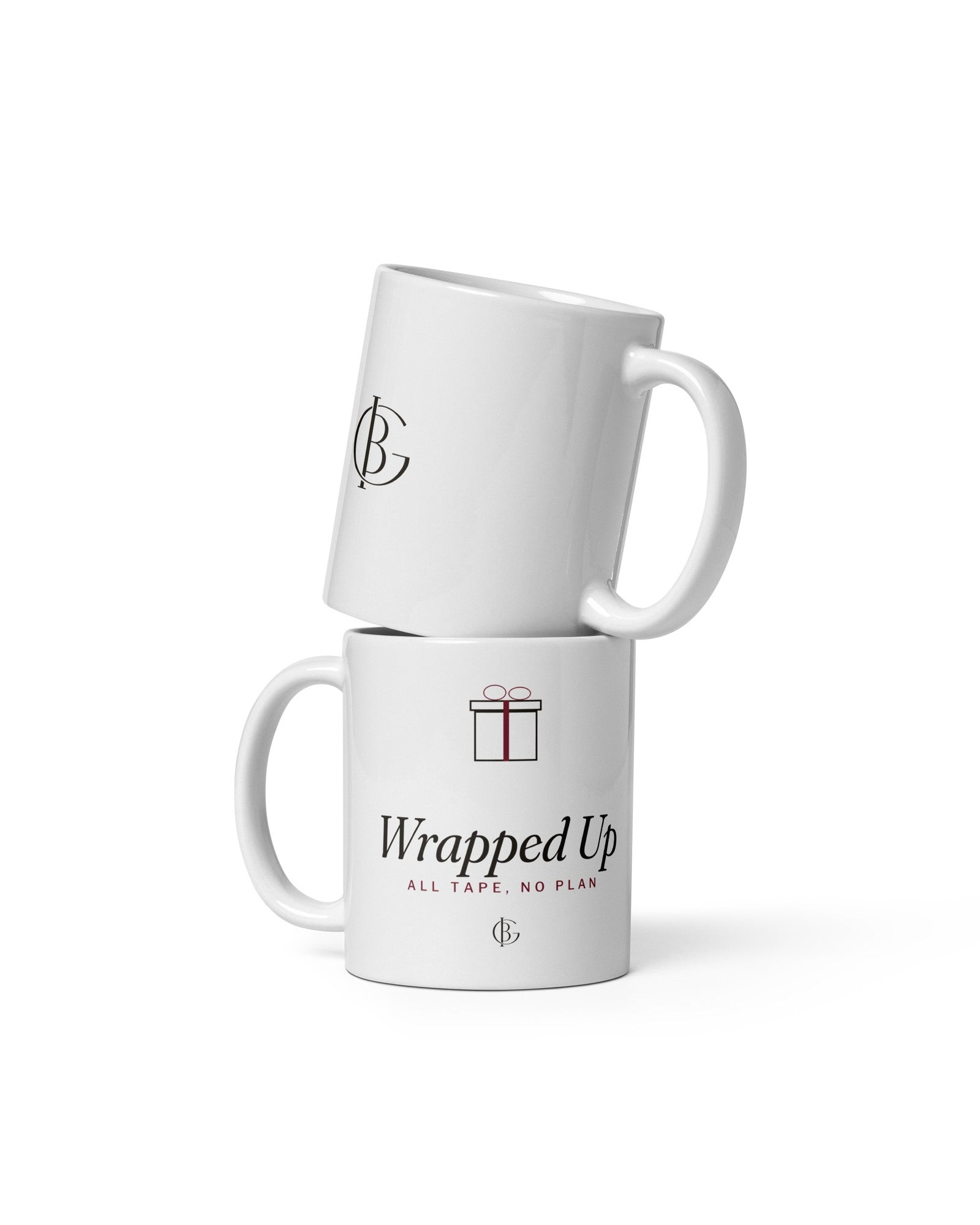 The Wrapped Up Mug in White, product shot from another angle
