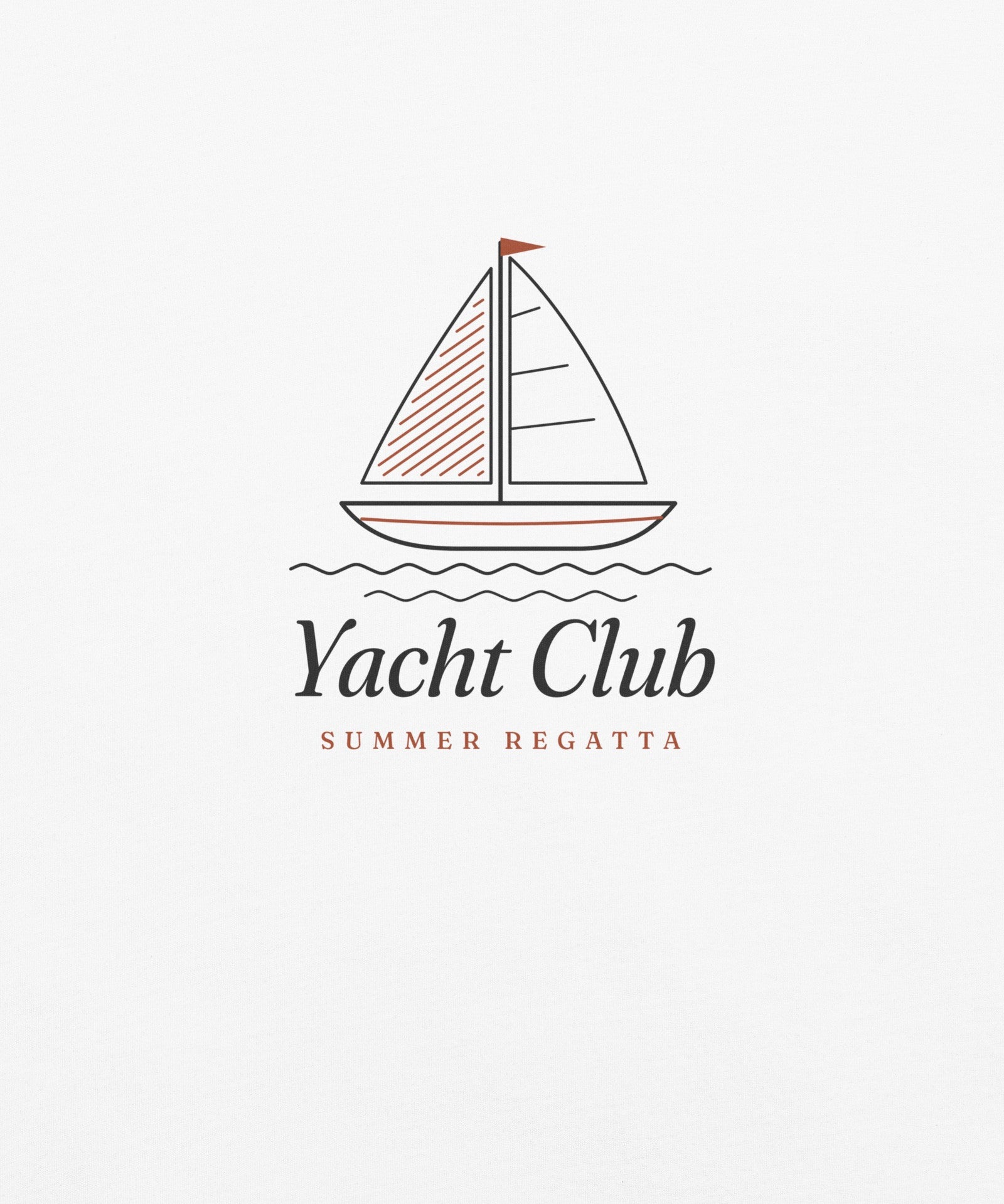The Yacht Club Tee in White, close-up detail