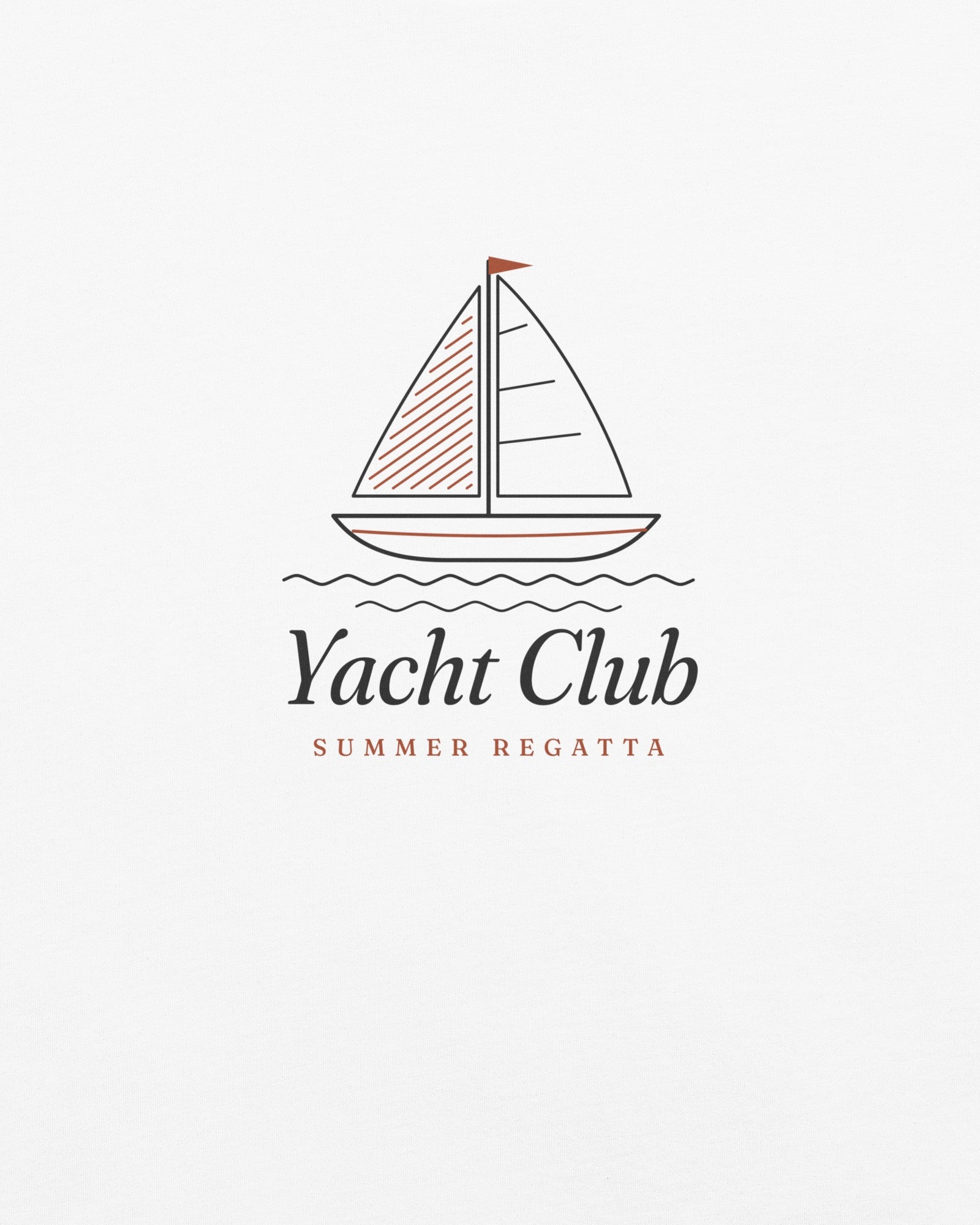 The Yacht Club Tee in White, close-up detail